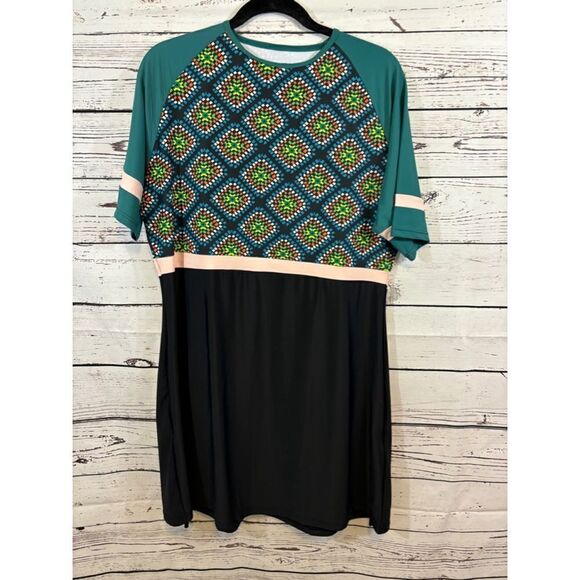 Women's Unbranded Swim Dress 3XL Green Black - Picture 1 of 5